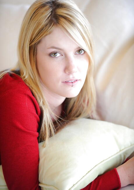 Excellent american blond youthful Riley Ray baring her ass and playing with toy 